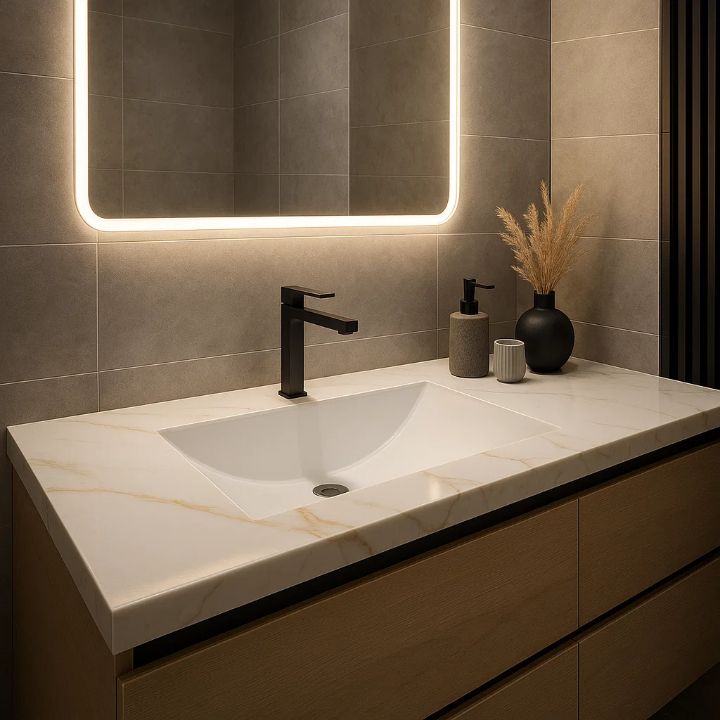 Vasque design haut de gamme pour salle de bain en composite